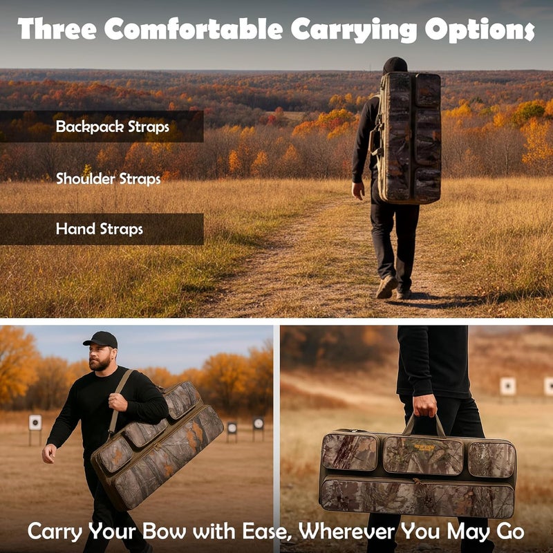 NEW VIEW Bow Case - Protects Your Compound Bow - Features Large Compartment, Soft Padding, Comfortable Carrying Options & Multiple Accessory Pockets - Lightweight Durable Archery Bow Bag - Image 4